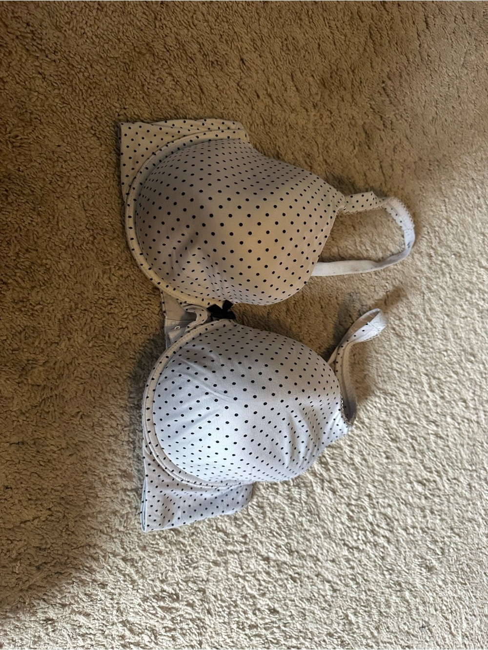 Victoria's Secret White Bra with Black Polka Dots